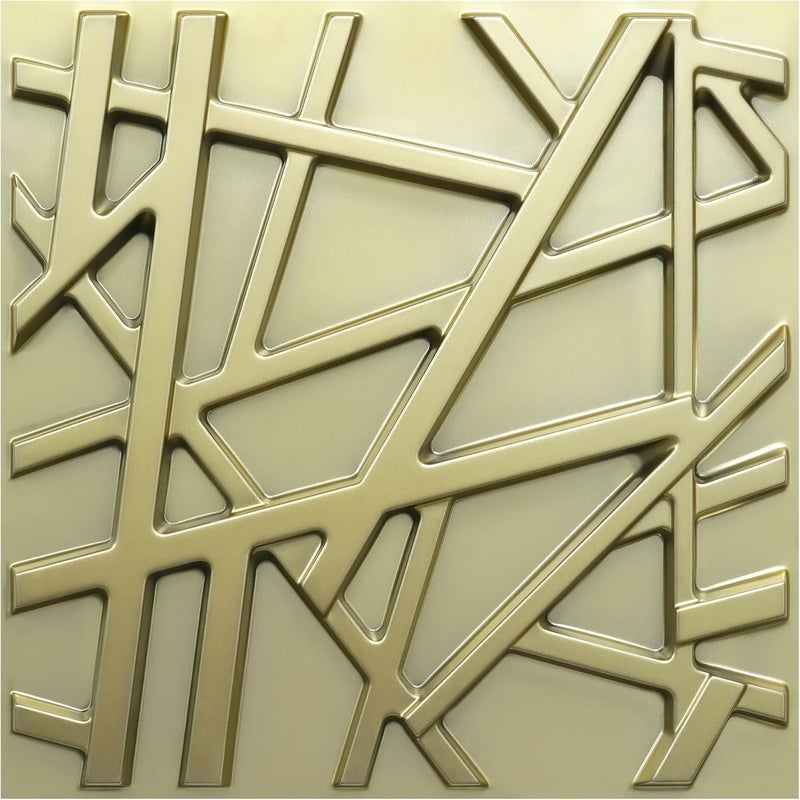 LEVOWAY 33 Pack 3D Wall Panels for Interior Wall Decor, 12''x12'' Champaign Gold Accent Textured Wall Panels, Wall Covering Panles for Living Room, Gaming Room, TV Background, Cover 32 Sq.Ft - Image 1